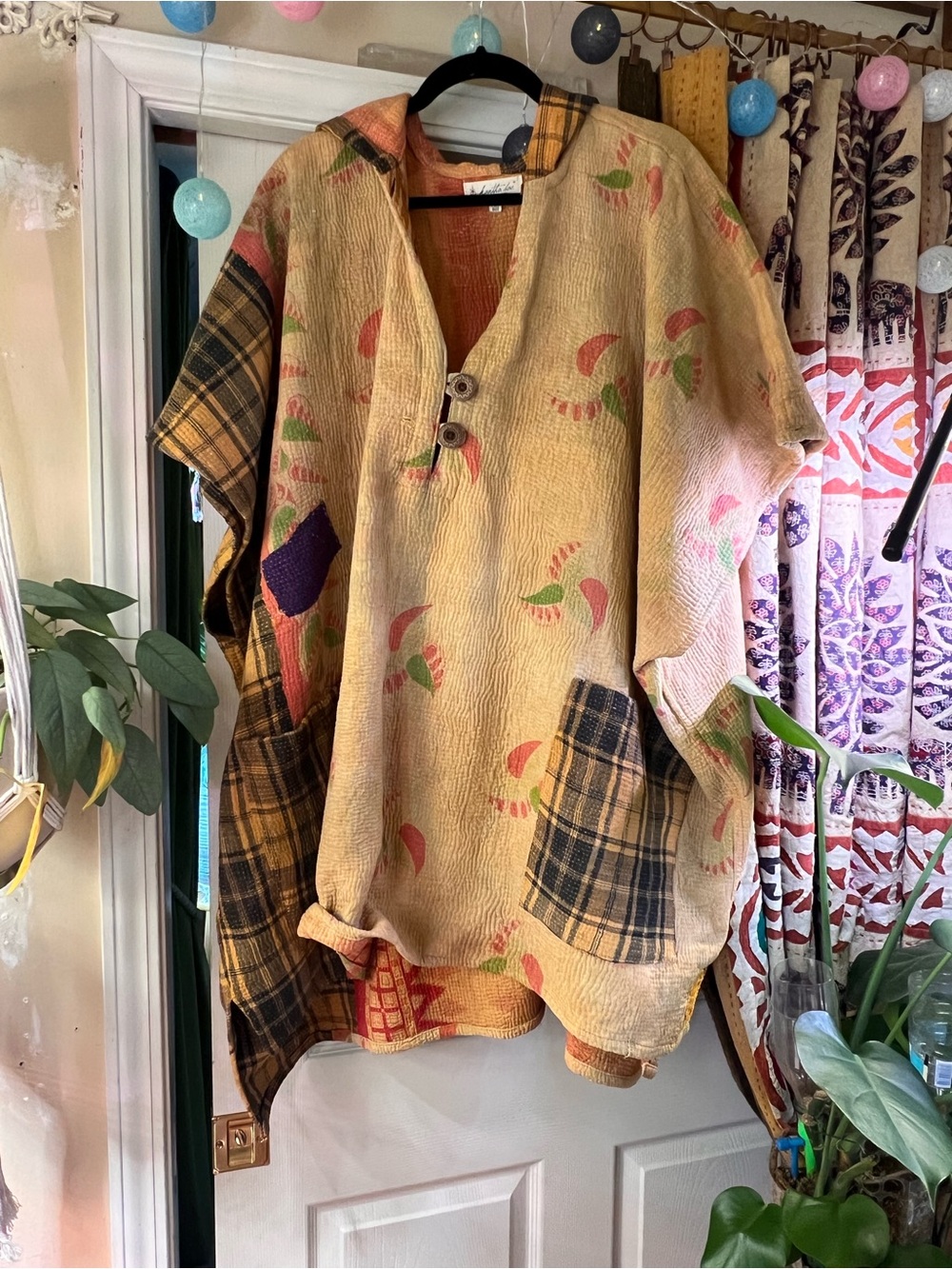 Kantha Bae Hooded Poncho